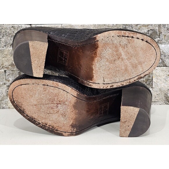 Frye Carson Pumps Womens Leather Chunky Block Heel Black Y2K 90s Size 5.5M Retro - Picture 5 of 11